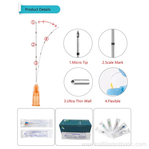 stainless blunt tip cannula needle for fillers